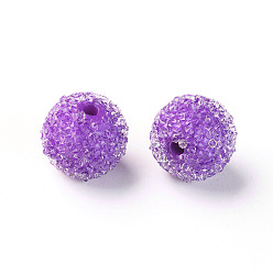 Средняя Орхидея Имитация конфетного стиля смоляные хрустальные стразы бусины, круглые, для ручек с бусинами, брелки, ювелирные изделия и ремесла, средне орхидеи, 15.5 мм, отверстие : 2 мм