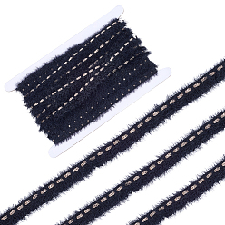 Черный 9ярдов полиэстеровой изнаночной ленты, вышитая аппликация, для пошива костюмов своими руками, чёрные, 5/8 дюйм (15 мм)