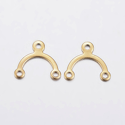 Золотой Ионное покрытие (ip) 304 звенья компонентов люстры из нержавеющей стали, 3 Разъемы петли, золотые, 8.5x9.5x0.5 мм, отверстие : 1 мм