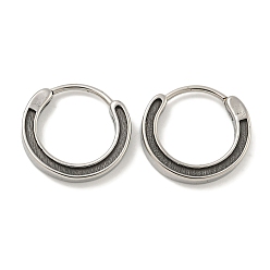 Античное Серебро 316 серьги-кольца из хирургической нержавеющей стали, кольцо, античное серебро, 14x15 мм