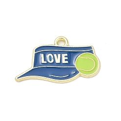Hat Tennis Alloy Enamel Pendants, Golden, Hat Charms, 14x24.5x1mm, Hole: 1.6mm