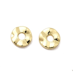 Настоящее золото 18K Латунные бусины, плоско-круглые, долговечный, стойки покрытие, без свинца и без кадмия, реальный 18 k позолоченный, 4x1 мм, отверстие : 1.4 мм