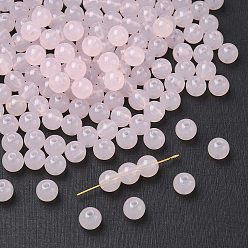 Бледно-Розовый Имитация нефритовые четки акриловые, круглые, розовый жемчуг, 8 мм, Отверстие : 2 мм , около 1666 шт / 500 г