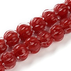 Красный Бусины лэмпворк , цветок, красные, 11x12 мм, отверстие : 2 мм, около 30 шт / нитка, 12.40 дюйм (31.5 см)