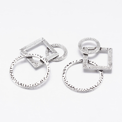 Античное Серебро Соединительные колечки из сплава, без свинца и без кадмия, античное серебро, 33 мм длиной, шириной 21 мм , толщиной 2.1 мм 