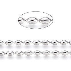 Нержавеющая Сталь Цвет Не тускнеют 304 шариковые цепи из нержавеющей стали, цвет нержавеющей стали, рис: 6x4 мм