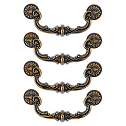 Античная Бронза Дверные ручки шкафа из сплава, кухонный ящик тянет ручки шкафа, с винтом, античная бронза, 50.5x165x17 мм