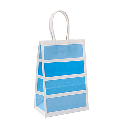 Темно-Голубой Бумажные мешки, с ручкой, подарочные пакеты, сумки для покупок, прямоугольные, глубокое синее небо, 11x6x15 см