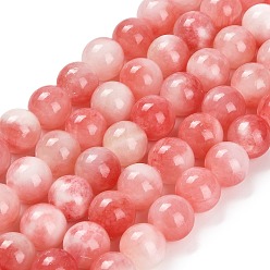 Желтый Нефрит Естественный желтый нефрит бисер нитей, круглые, окрашенные, имитация пудрового белого персидского нефрита, 10~10.5 мм, отверстие : 1 мм, около 39~40 шт / нитка, 15.43~15.91'' (39.2~40.4 см)