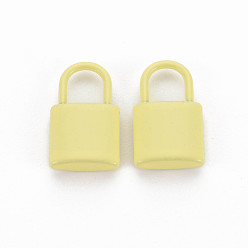 Светло-хаки Акриловые подвески краскораспылительные, без кадмия и без свинца, подвески на замок, светлый хаки, 18.5x11x4 мм, отверстие : 5.5x6 мм