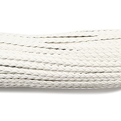 Белый 3-многослойный плетеный шнур из искусственной кожи, плоский, белые, 5x1.5 мм, около 107.17 ярдов (98 м) / пачка