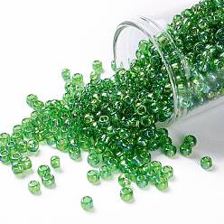 (167) Transparent AB Peridot Тохо 8/0 круглые бусины, японский бисер, (167) прозрачный аб перидот, 3 мм, отверстие : 1 мм, Около 222 шт / 10 г