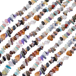 Смешанные камни 2 нити из натуральных и синтетических бусин с драгоценными камнями, смешанные окрашенные и неокрашенные, 5~8x5~8 мм, отверстие : 1 мм, о 31.5 дюйме