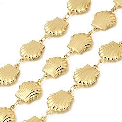 Золотой 304 Цепи из нержавеющей стали в форме ракушки, пайки, с катушкой, долговечный, золотые, 21.5x16x5 мм