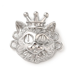 Stainless Steel Color Tarnish Resistant 304 Stainless Steel Connector Rhinestone Settings, Cat Shape Chandelier Components Links, Stainless Steel Color, Fit for : 1mm Rhinestone, 21x22x10mm, Hole: 1.2~1.6mm