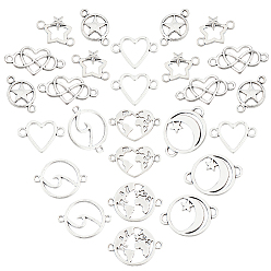 Античное Серебро 96 шт. 8 стили тибетский стиль сплава звенья/соединители, без кадмия и без свинца, античное серебро, 12 шт / стиль