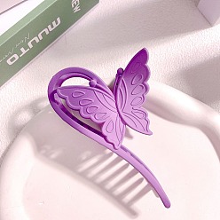 Фиолетовый Пластиковые зажимы когтя волос, два тона, бабочка, фиолетовые, 110x70 мм