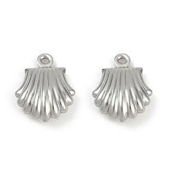 Shell Shape Океан 304 подвески из нержавеющей стали, анти-тускнение, формы раковины, 14x11x4.5 мм, отверстие : 1 мм