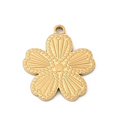 Золотой 304 подвески из нержавеющей стали, ионное покрытие (ip), цветочный шарм, золотые, 17.5x16x1.5 мм, отверстие : 1.5 мм