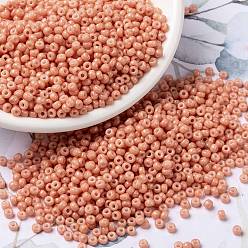 (RR4462) Дуракоат Окрашенный Непрозрачный Темный Лосось Миюки круглые бусины рокайль, японский бисер, (rr 4462) непрозрачный темный лосось окрашенный в дюракуате, 8/0, 3 мм, отверстие : 1 мм, Около 2111~2277 шт / 50 г