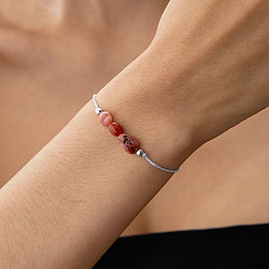 Красный Агат Браслеты из бисера из натурального сердолика для мужчин и женщин, с подарочной картой, для подарка на день рождения, периметр: 6-1/4~11 дюйм (16~28 см)