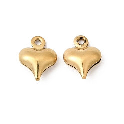 Сердце 304 подвески из нержавеющей стали, реальный 18 k позолоченный, ионное покрытие (ip), долговечный, шарма сердца, 10x8x3.7 мм, отверстие : 1 мм