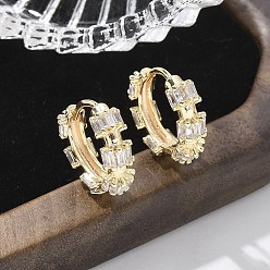 Настоящее золото 18K Серьги-кольца из латуни и стекла, кольцо, реальный 18 k позолоченный, 16.5x16.5x4.5 мм