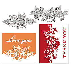 Цветок 2 шт 2 стили трафареты для штампов из углеродистой стали, для diy scrapbooking, Фотоальбом, декоративная бумага для тиснения, цвет нержавеющей стали, цветочным узором, 66~68x135~155x0.8 мм, 1 шт / стиль