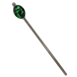 Verde Murano y palillos para el cabello de latón, accesorios para el cabello para mujeres y niñas, verde, 150x18 mm