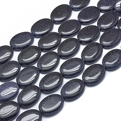 Синий Драгоценный Камень Синтетический синий авантюрин бисер нитей, овальные, 25x18x6 мм, отверстие : 1 мм, около 16 шт / нитка, 15.3 дюйм (39 см)