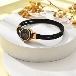 Скорпион Созвездие нейлоновые шнуры многорядные браслеты, двойная цепочка ювелирные изделия для женщин и мужчин, с золотой латунной фурнитурой и эмалевым шармом, Скорпион, 8 дюйм (20.3 см)