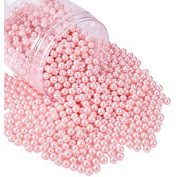 Pink Абс пластмасса имитация жемчужина круглые бусины, окрашенные, нет отверстий / незавершенного, розовые, 8 мм, около 1500 шт / коробка
