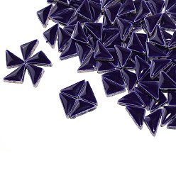 Темно-Синий Треугольные фарфоровые кабошоны, мозаичные плитки, для поделок из мозаики своими руками, рамки для картин и многое другое, темно-синий, 16x9x4 мм, 100 г / набор