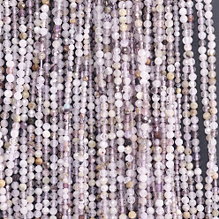 Rutilated Кварц Натуральный фиолетовый рутилированный кварц, граненые, круглые, 2.5 мм, отверстие : 0.5 мм, около 151 шт / нитка, 14.96'' (38 см)