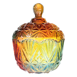 Разноцветный Стеклянная коробка для хранения конфет, украшения для дома, красочный, 132x170 мм, внутренний диаметр: 119 мм