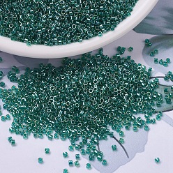 (DB0919) Сверкающий Шартрезский с Темно-бирюзовой Подкладкой Бусины miyuki delica, цилиндр, японский бисер, 11/0, (db 0919) игристое темно-бирюзовое зеленовато-коричневое, 1.3x1.6 мм, отверстия: 0.8 мм, около 10000 шт / мешок, 50 г / мешок