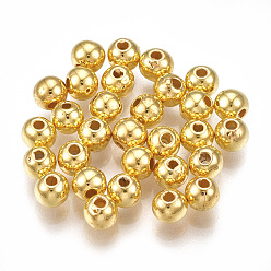 Золотой CCB пластиковые шарики, круглые, золотые, 3.5~4x3.5 мм, Отверстие : 1 мм , около 16000 шт / 500 г