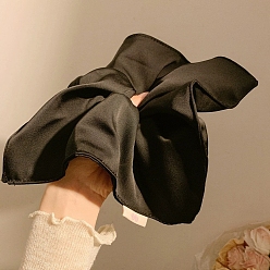 Черный Квадратные атласные эластичные аксессуары для волос для девочек или женщин, резинка для волос / резинки для волос, Держатель конского хвоста, чёрные, 100x100 мм