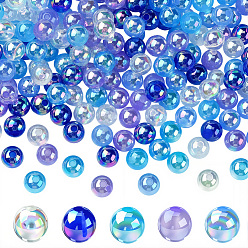 (52) Непрозрачная лаванда 5 цвет бусины акриловые прозрачные, аб цвета покрытием, круглые, разноцветные, 8 мм, отверстие : 2 мм, о 100шт / цвет