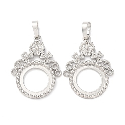 Платина Сеттинги для кулона (кабошонов), латунь , настройки открытой спины, , стойки покрытие, прочное покрытие, без кадмия и без свинца, платина, лоток : 16 мм, 34.5x25.5x3.5 мм, отверстие : 8.5x5 мм