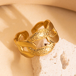 Золотой 201 манжетные кольца из нержавеющей стали с овальными звеньями, золотые, внутренний диаметр: 17 мм