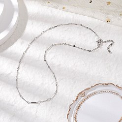 Нержавеющая Сталь Цвет 304 ожерелья из нержавеющей стали с кубическими звеньями для женщин и мужчин, цвет нержавеющей стали, 17.60 дюйм (44.7 см)