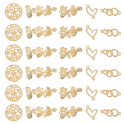 Light Gold Alloy Links Connectors, Mixed Shapes, Light Gold, 30pcs/box
