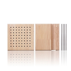 Мокасин Квадратная деревянная блокировочная доска для вязания крючком своими руками, с железными колышками, мокасин, 10x10 см