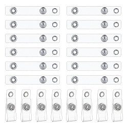 Прозрачный Ремни с железными зажимами, для бейджей, выдвижной держатель для бейджа, прозрачные, 70x12x4 мм, отверстие : 4 мм, 120 шт / коробка