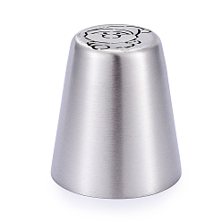 Stainless Steel Color Non-Tarnish Father Christmas Stainless Steel Russian Piping Tips, Cake Decorating Tips, for Cupcake Cookies Birthday Party, Stainless Steel Color, 40.5x37mm, Inner Diameter: 35mm