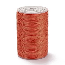 Оранжево-Красный Круглая вощеная нить из полиэстера, микро шнур макраме, витой шнур, для шитья кожи, оранжево-красный, 0.3~0.4 мм, около 174.98 ярдов (160 м) / рулон