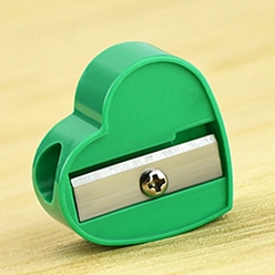 Зеленый Пластиковые точилки карандашей, для офиса, школы и повседневных товаров, сердце, зелёные, 2.85x2.65x1.12 см