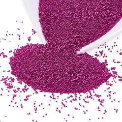 Средний Фиолетово-красный DIY 3 D украшения искусства ногтя бисера мини стекла, крошечные шарики ногтей икрой, бисера имитации жемчуга, средне фиолетовый красный, 0.6~0.8 мм, о 450 г / мешок