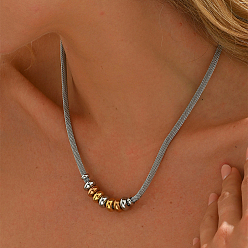 (52) Непрозрачная лаванда Ожерелья с подвесками из бусин-рондель из нержавеющей стали, разноцветные, 19.69 дюйм (50 см)